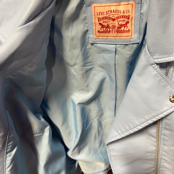 Levi County Blue Moto jacket size large fits size 10 new with out Tags. - Picture 8 of 11